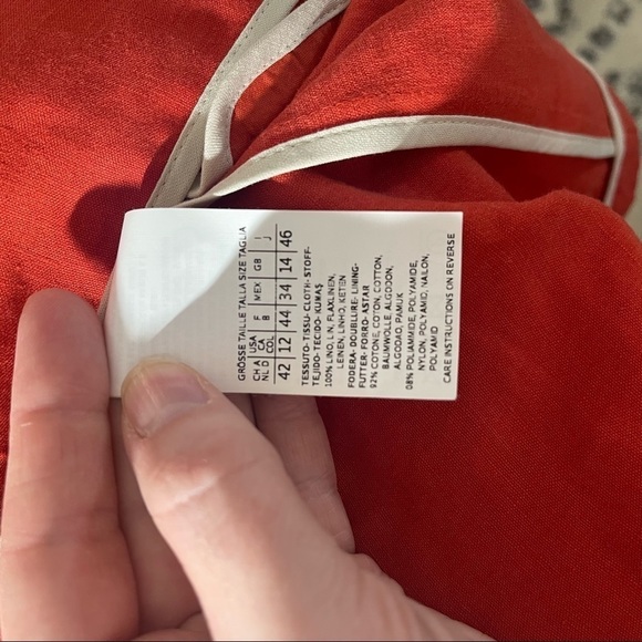 MaxMara Red 100% Linen Blazer Size 12 - Picture 4 of 5